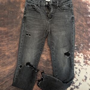 Women's Skinny Distressed Gray-Black Jeans